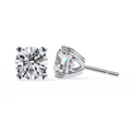 14K White Gold 2.5ct Solitaire Stud Earrings Moon Basket Setting Zircon 4 Prong Wedding Party Gifts Brass