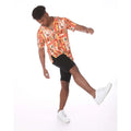 Imperio Shop Marrakech Men's Casual Summer Breathable Regular Fit Viscose Hawaiian Shirt with Button Collar Orange Short Sleeve