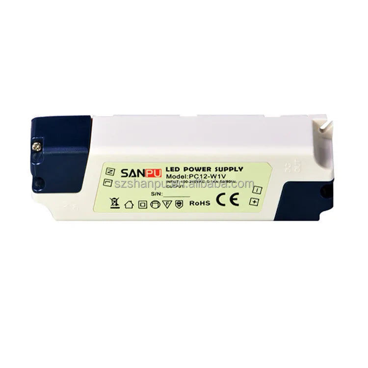 15W AC-DC LED Driver Waterproof Plastic Case Dustproof RGB Color Flexible LED Lighting Strips