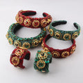 New Fashion Baroque Sponge Luxury Rhinestone Headband Bracelet Set for Women Girls Party Travel Personalized Hair Accessories
