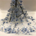High Quality Luxury Indian Bridal 3D Flora Embroidered 100% Polyester Eco-Friendly Bubble Beaded Four-leaf Lace Fabric Girls