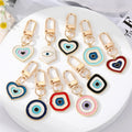 2023 NEW Hot Selling Charm Leather Keychain Rhinestone Evil Eye Crystal Key Holder Bag Charm Keychain