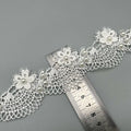 Exquisite Water-soluble Polyester Velvet Piece With Small Flowers and Beads Handmade Lace