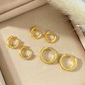 Glossy Jewelry Foxi Vintage 18K Gold Plated Jewelry Plain Thick Chunky Hoop Earrings for Girls