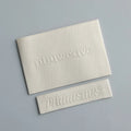 Customized Brand Logo White Straight Cut Woven Labels Custom Woven Labels End Fold Collar Label