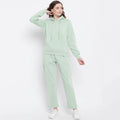 Custom Women's Casual Fitness Tracksuit with Hooded Collar and Letter Pattern Embroidery Autumn Terry Fabric Women's Sets