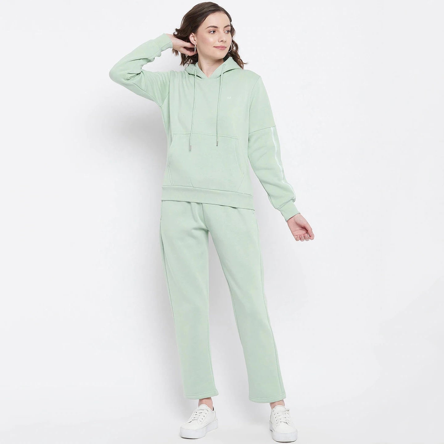 Custom Women's Casual Fitness Tracksuit with Hooded Collar and Letter Pattern Embroidery Autumn Terry Fabric Women's Sets