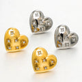 Showfay Bulk Wholesale Stainless Steel Jewelry Chic Jewelry 18K Gold Plated Tarnish Free Zircon Heart Stud Earrings