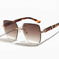 Wholesale Custom Logo Fashion Gradient Square Sun Glasses Anti UV Shades Rimless Oversized Sunglasses Women Men