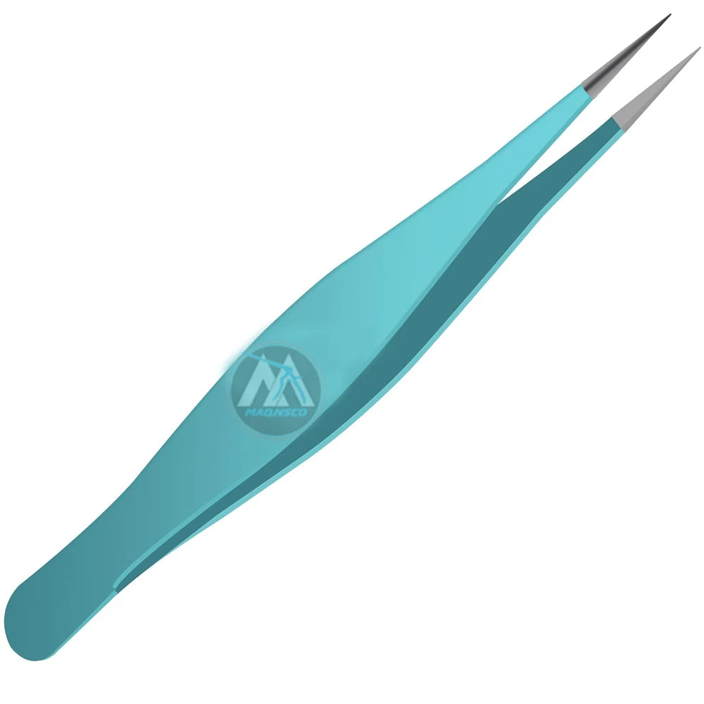 Fine-Point Steel Tweezers for Women Men Splinter Tick Removal Facial Brow Ingrown Hair Sharp Needle Nose Surgical Tweezers