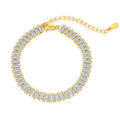 New White Gold Plated Jewelry Fashion 925 Sterling Silver Gold and Cubic Zirconia Tennis Bracelet Chain