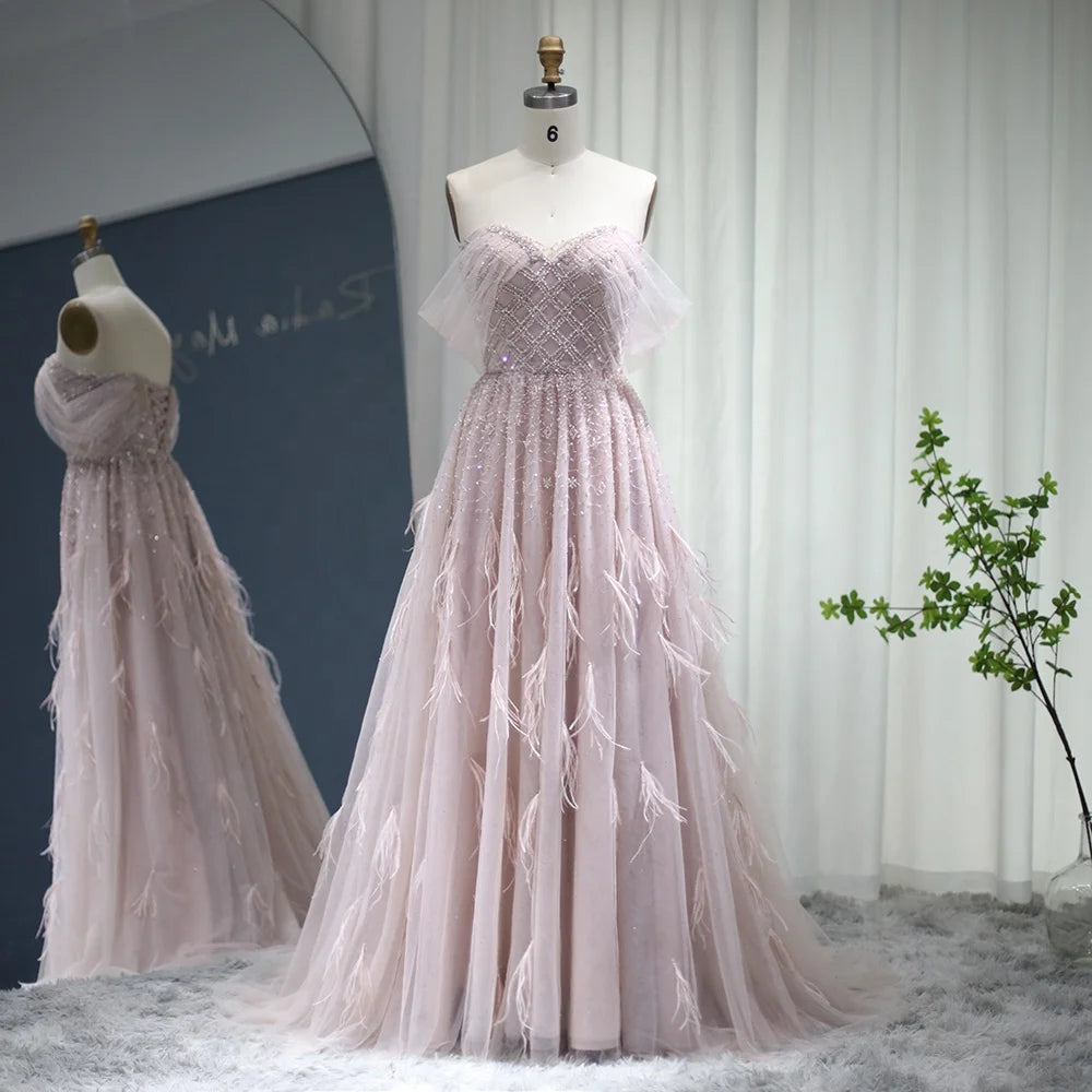 Jancember LSCZ63 Elegant Pretty Organza Candy Color Strapless Feathers Evening Dress for Girls