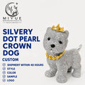 Modern Personalized Bead Crown Dog Ornament Eco-friendly Hand-painted Lifelike Luxury Home Living Room Decoration Resin Crafts MegaBDM