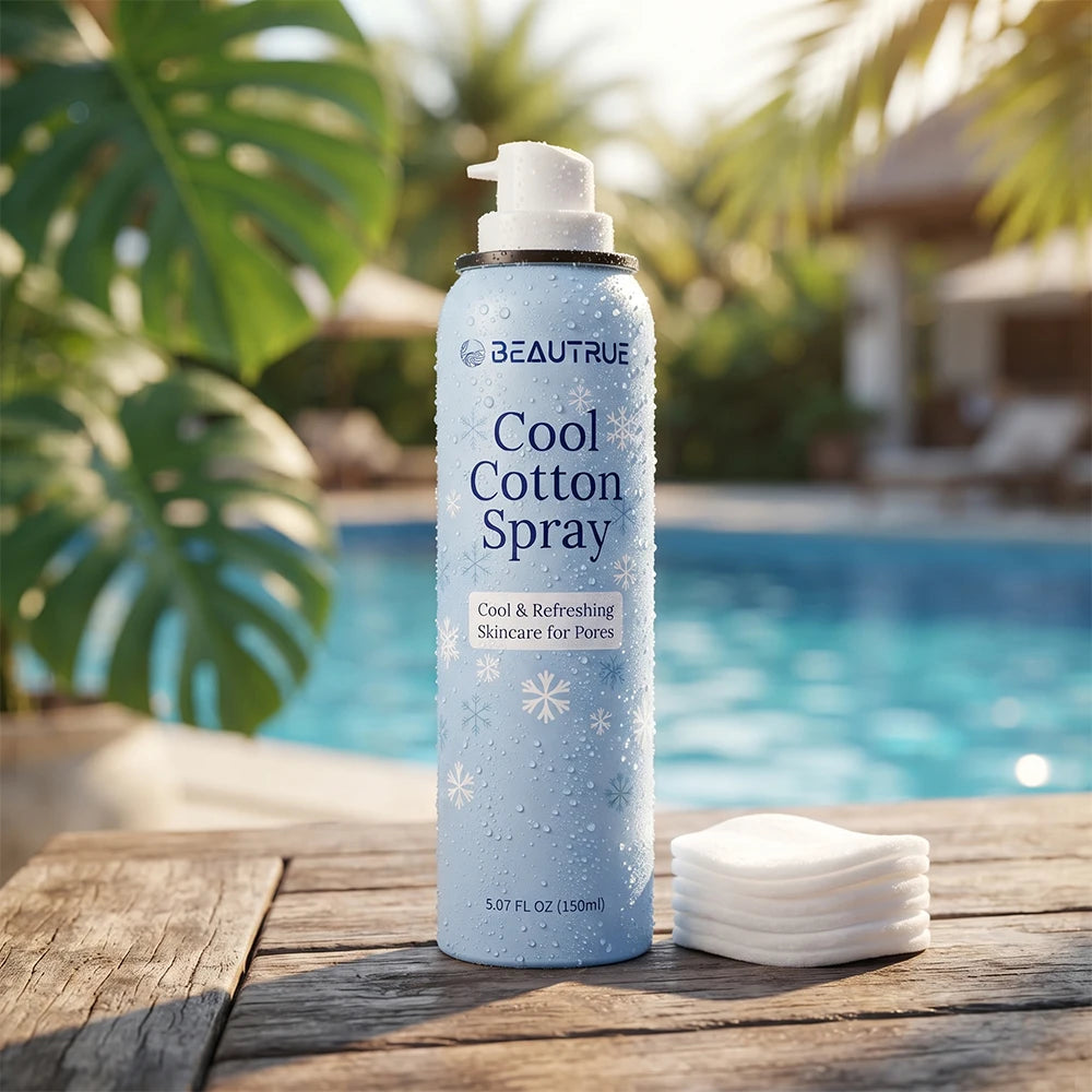 OEM ODM Custom Cool Essence Cotton Spray Shrink Pores Makeup Setting Spray Oil Free Instant Refreshing Herbal Facial Toner MegaBDM