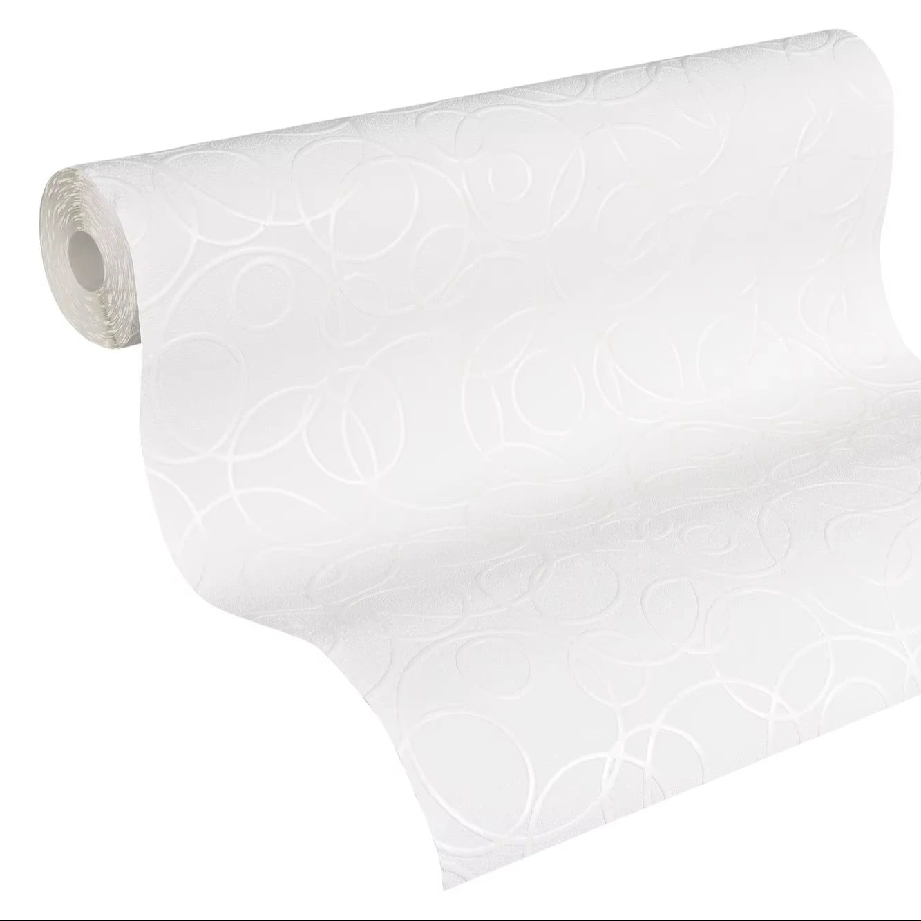 Made in Germany - Coatable Wallpaper rolls Geometric Paintable White Non Woven Vinyl Wallpaper Dots Circle - 1005 x 053 m