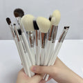 New Trend White Makeup Brush Set Professional Eye Shadow Natural Hair Makeup Brush Custom Logo Makeup Brush Set