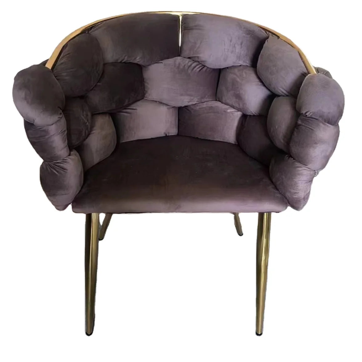 Luxury Nordic Modern Home Accent Living Room Chair Tufted Velvet Sofa Chair Metal Fabric Living Room Furniture