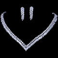 Wholesale Religious Peace Design Brass Bridal Earrings & Necklace Zircon Jewelry Sets for Wedding Engagement