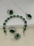 Vintage Zircon Crystal Jewelry Set for Women Includes Zircon Necklace Pendant and Dangle Earring for Wedding Occasion