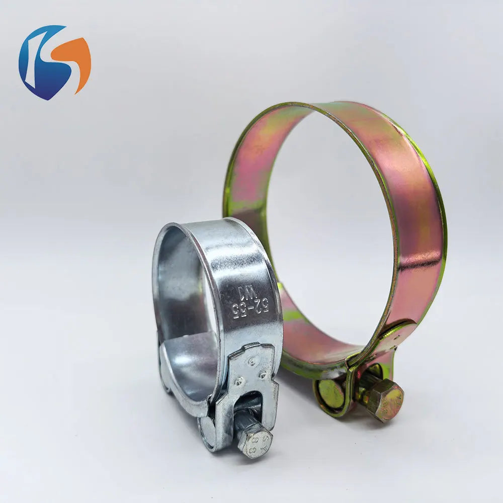 Zinc Plated Heavy Duty T-bolt Hose Clamp European Style High Clamping Force Oil Pipe Fixing Clip Factory Price MegaBDM