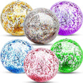 Ultra-Transparent Glitter PVC 40cm High-quality Giant Inflatable Beach Ball with Sequin Design for Summer Children Outdoor Play