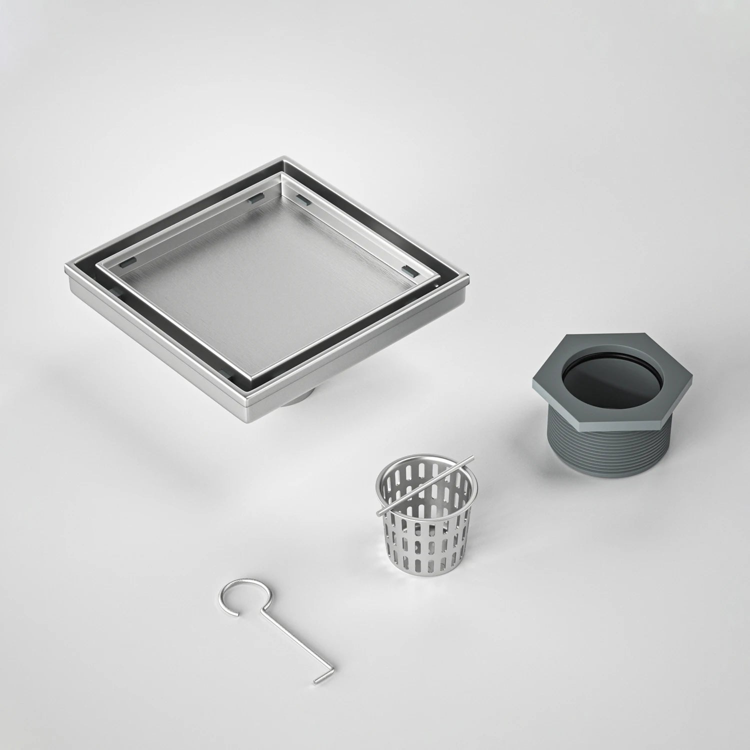 American Durable Stainless Steel 4x4\" Floor Drain 2-in-1 Cover Shower Drain Vertical Drainage Tile Insert Modern for Bathroom
