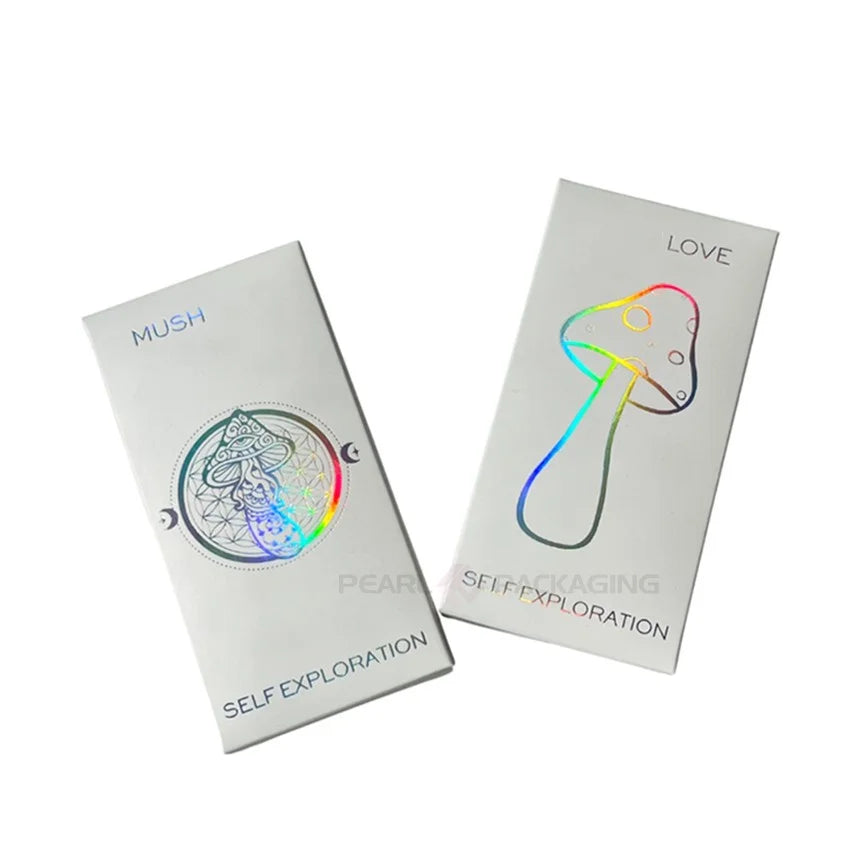 Custom Print Laser Holographic Mushroom Chocolate Bar Packaging Paper Box with Chocolate Bar Packaging Film