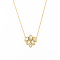 18K Gold Plated Stainless Steel Jewelry White Epoxy Tree Leaves Zirconia Pendent Waterproof for Women Necklace P243480