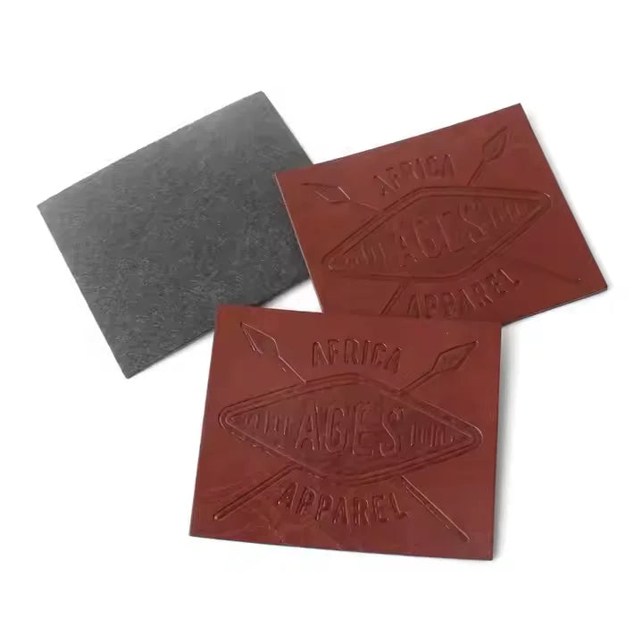 Wholesale Custom Debossed Name Logo  Leather Patches and Labels for Shoes and Bags