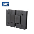 Modern 180 Degree Matt Black Solid Brass Soft Closing Shower Glass Hinges Bathroom Door Hardware Clip Handle YMC SHB-2-180 MB