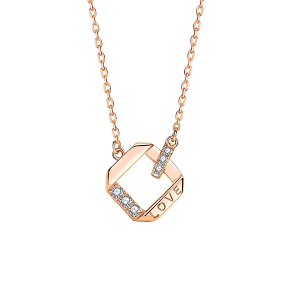 Women Necklaces Valentine'S Day Gift 925 Sterling Silver Jewellery Cubic Zirconia Pendant Chain Custom Jewelry Name Necklace