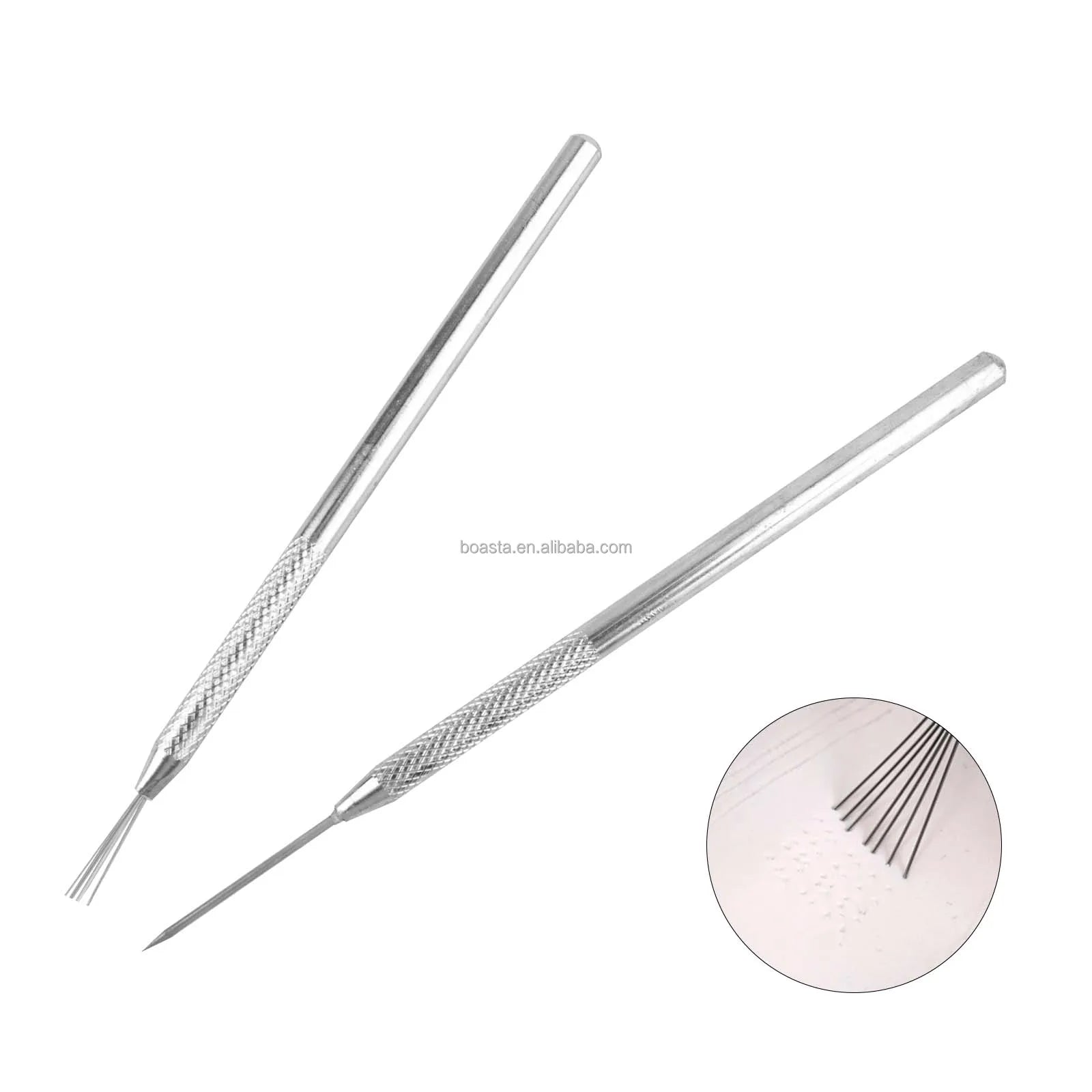 Boasta Clay Texture Needle Tool Set for Jewelry Carving Seven-prong & Detail Needle with Acrylic Plates and Mud Roller Kit