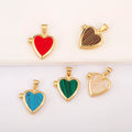 QIKU Elegant Enamel Heart Pendant Metal Heart Charm Personalized Put Photo Heart Pendant for Wife Fashion DIY Jewelry