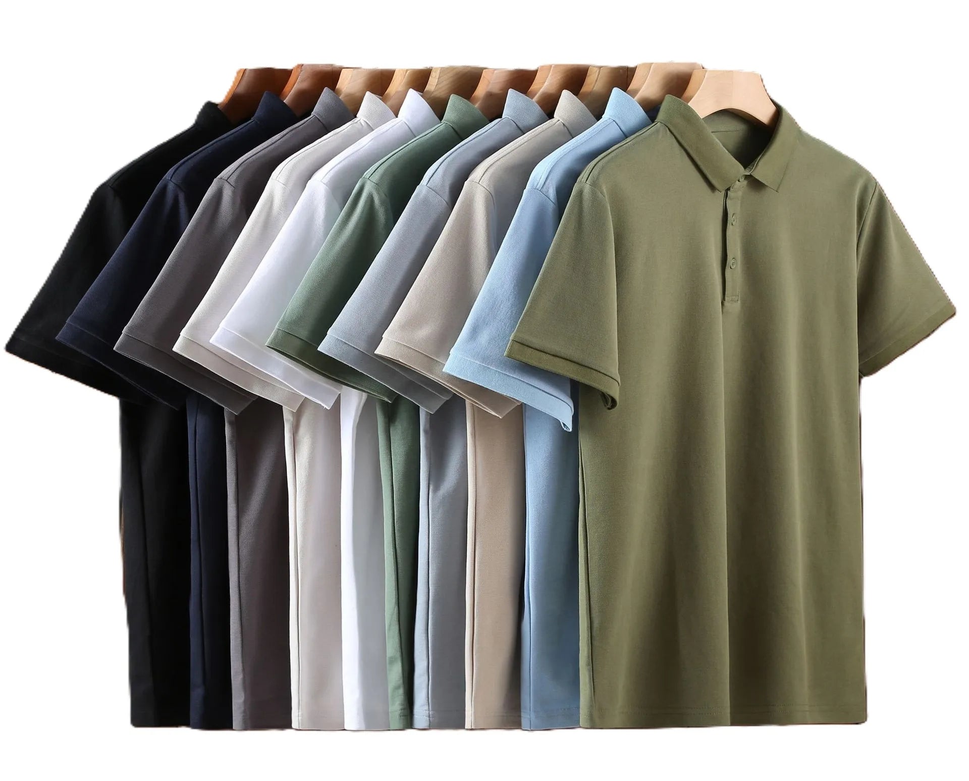 China Bangladesh Factory Price OEM Customized Logo Embroidery 210g Solid Color Mens Short Sleeve Business Lapel Basic Polo Shirt