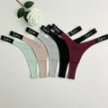 Women's 100% Cotton Knitted G-String Thong Panties Striped Anti-static Seamless Low-Rise Underwear Wholesale