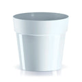 CUBE BASIC flower pot dimensions (mm) 124x124x114 color White