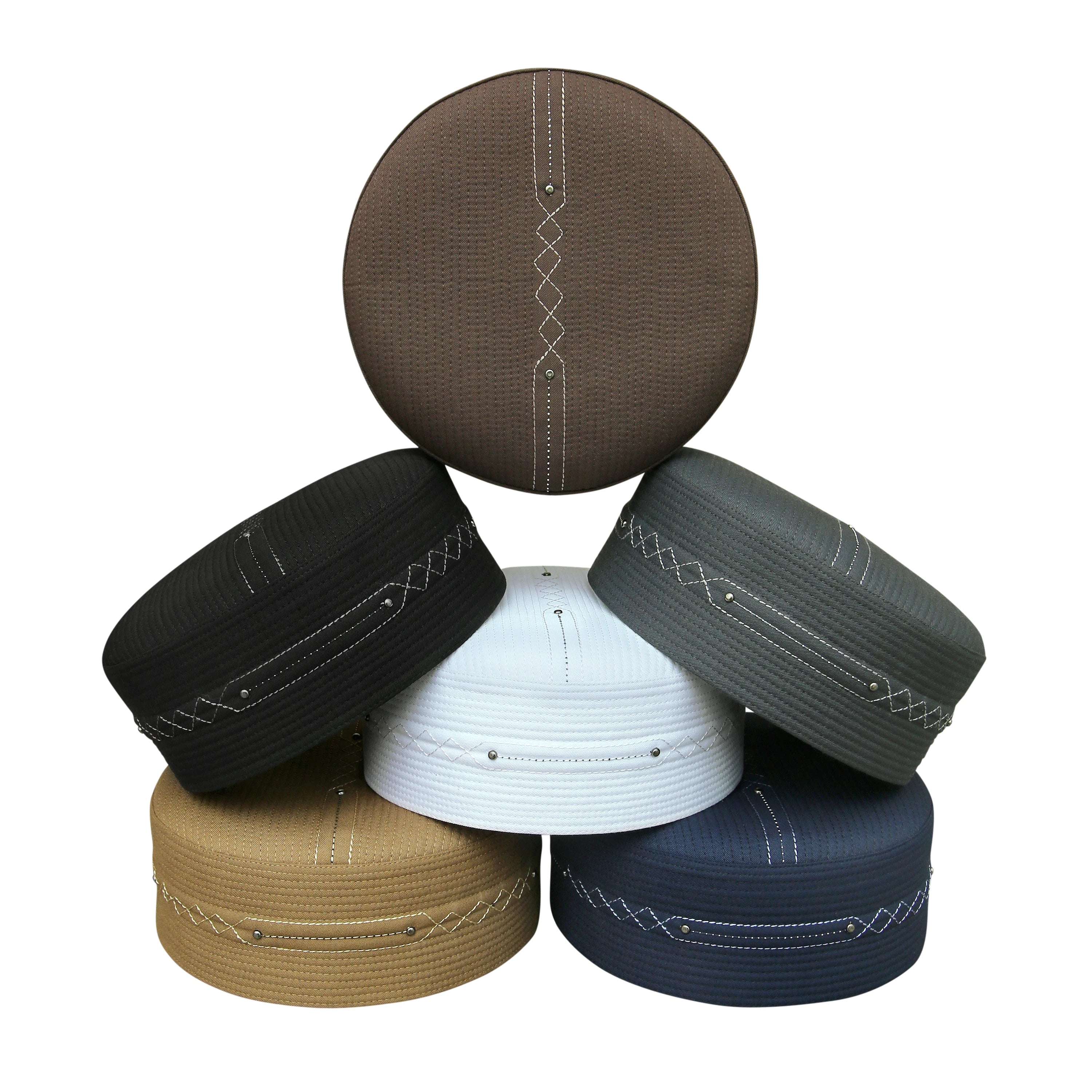Falah Cap Handmade Islamic Prayer Kufi Premium Poly-Cotton Cap with Custom Logo & Sizes Ethnic Daily Wear for Men