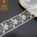 Gold Thread Embroidery Mesh Lace Water-Soluble Polyester-Polyester Barcode for Clothing & Shoe Home Fabric Accessories