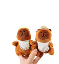 Cute Hawaii Straw Hat Capibala Doll Keychain Plush Peluche Capybara Plush Stuffed Animal Toy Claw Machine Doll Capybara Keychain
