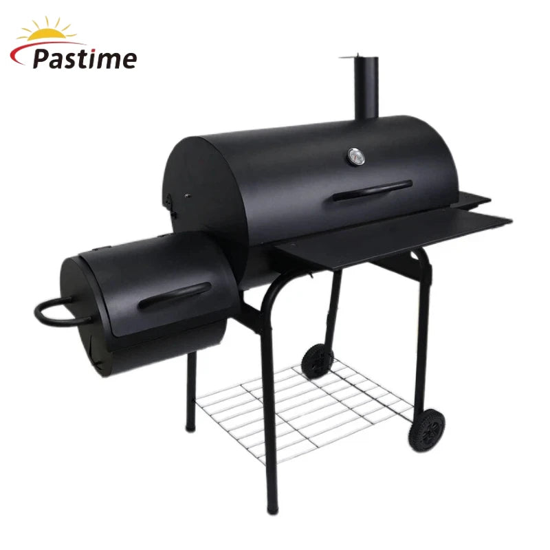 New Design Luxurious Steel Powder Coated Garden Grill Trolley Offset Smoker Grill BBQ with Remote Control for Party