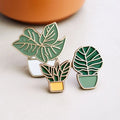 Bulk Promotional Green Souvenir Gift Custom Silver-Plated Round Metal Plants Pins with Silk Screen Printing Casting Technique