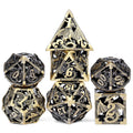 Factory Wholesale Hollow Dragon Metal Dice Set Polyhedral DND Dice for RPG Games DND Gifts