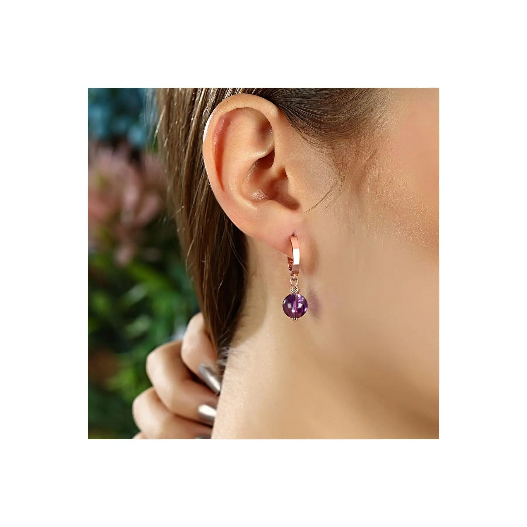925 Sterling Silver Amethyst Earrings