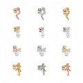 Nature Inspired Lizard Earrings with Colorful Pearl Zircon Titanium Studs for Women and Teens
