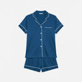 Womens Short Sleeve Sleepwear Loungewear Shorts Bamboo Viscose Pajamas Silk Satin Two Piece Set Elastic Waist Night Dress