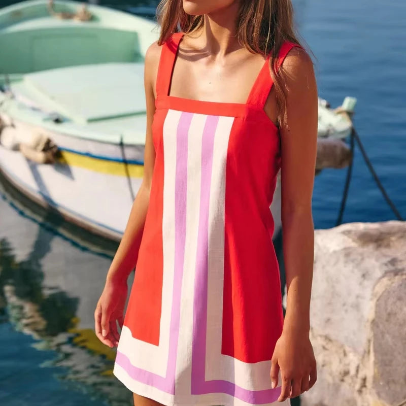 Woman Clothes 2025 Summer Casual Long Dress Beach Vacation Style Spaghetti Strap Dress Plus Size Women's Clothing