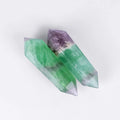 Natural Fluorite Double Points Towers Carved Crystal Gemstone Sculpture Hexagonal Pillar for Home Decoration