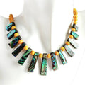 Real 5mm Bumblebee Beads with Abalone Shells Drop Pendant Paua Shell Spiritual Healing Necklace Handmade Choker
