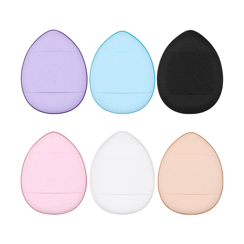 Skylark Multi-Color Mini Finger-Tip Water-Drop Shaped Dual-Use Dry-Wet Leather Surface Portable Breathable Washable Thumb Powder