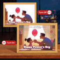 Modern 3D LED Night Lamp Father's Day Theme Wooden LED Frame Photo Electric Wall Art Gift